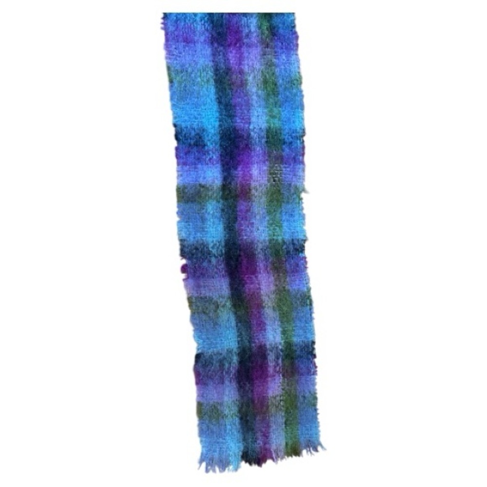 Donegal, made in Ireland, 70% mohair, 30% wool, 100% pure new wool,  Plaid Scarf